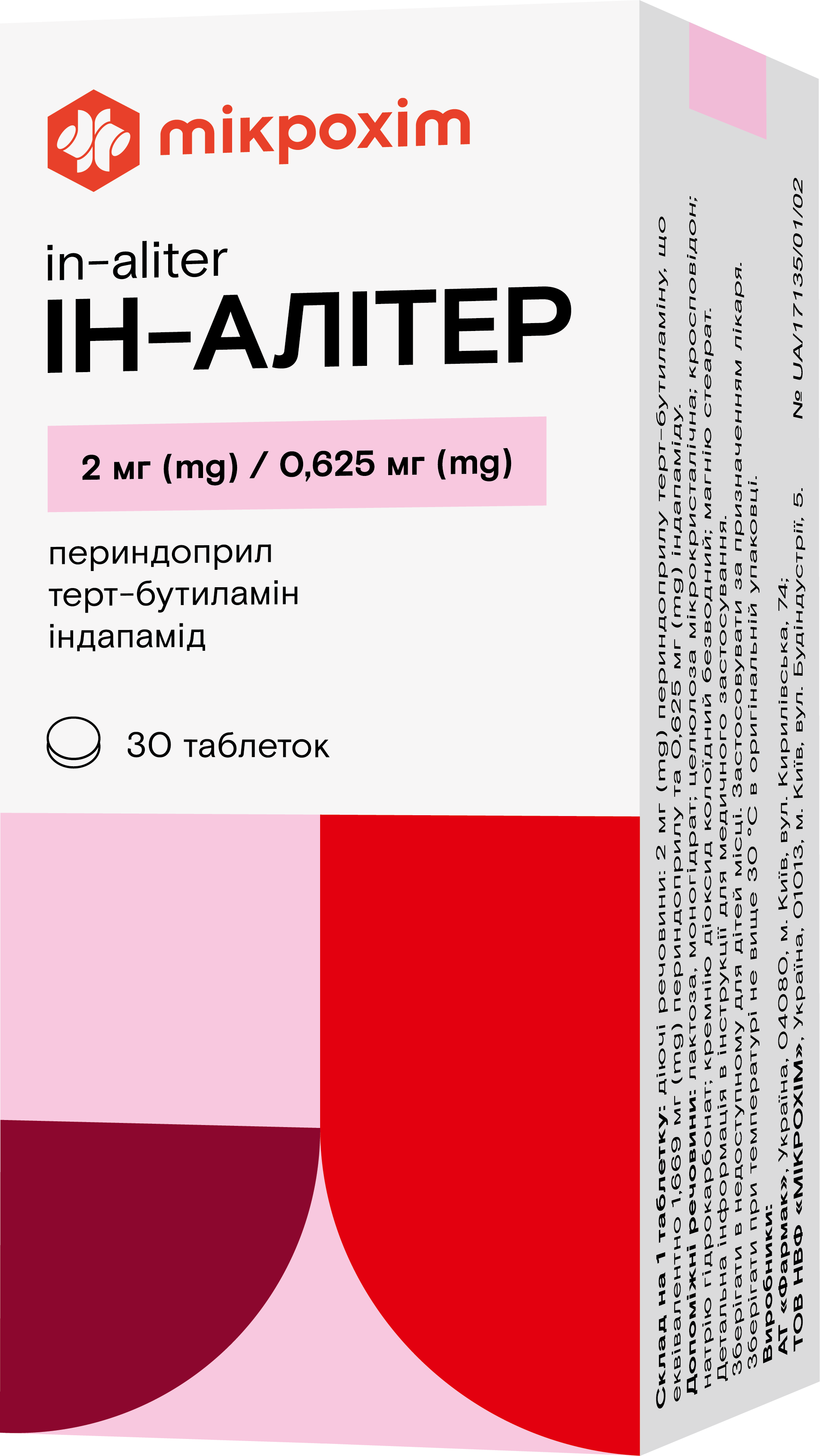 In-Aliter, 2 mg/0.625 mg tablets No. 30